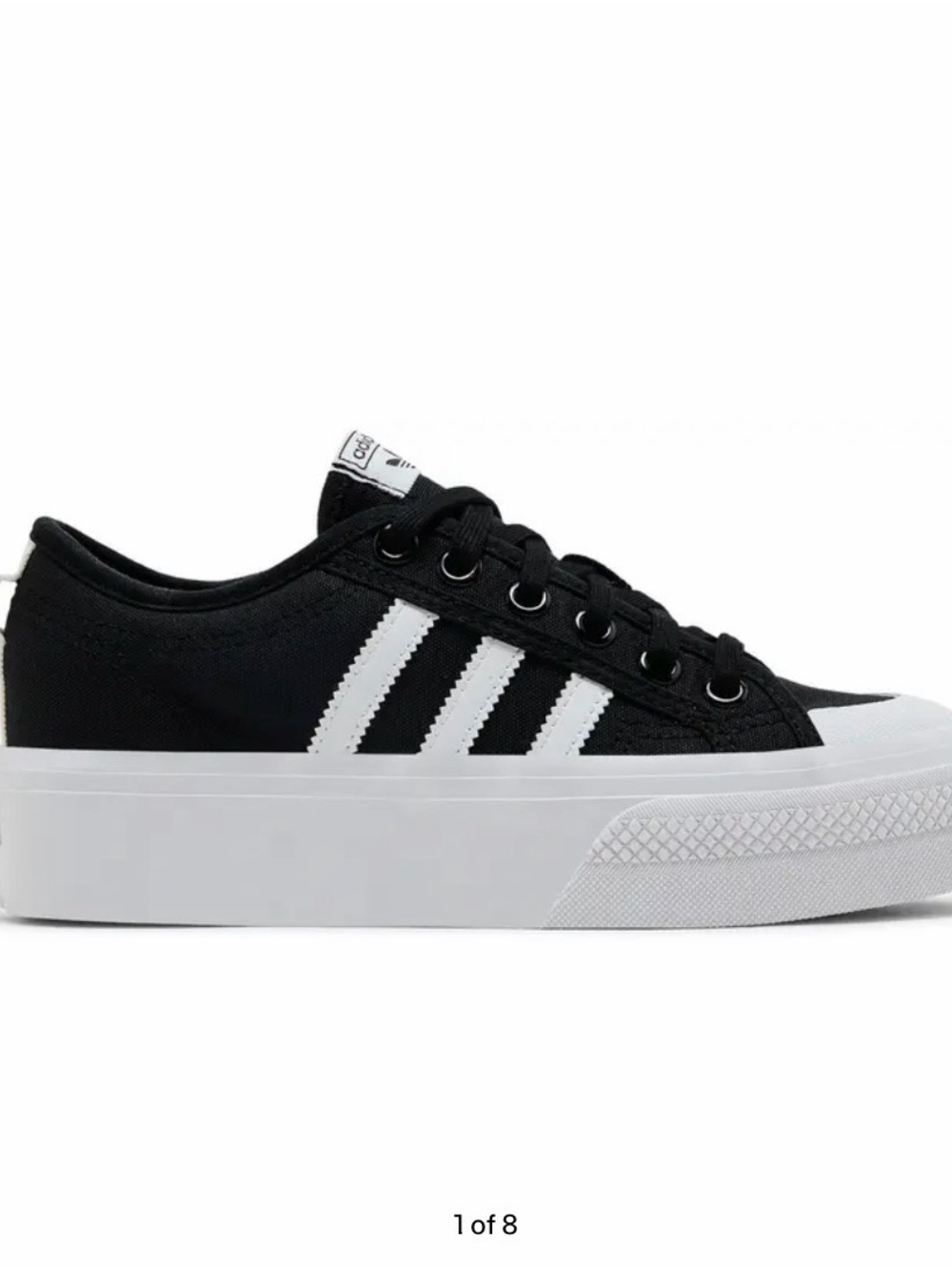 Adidas Women's Black and White Platform Sneakers-NIZZA size 8